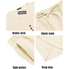 image:imageCOOFANDY Mens 2 Pieces Linen Set Henley Shirt Short Sleeve and Harem Capri Pants Wide Leg Baggy Beach Yoga Trousers OutfitsBeige