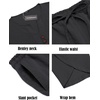 image:imageCOOFANDY Mens 2 Pieces Linen Set Henley Shirt Short Sleeve and Harem Capri Pants Wide Leg Baggy Beach Yoga Trousers OutfitsBlack