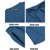 image:imageCOOFANDY Mens 2 Pieces Linen Set Henley Shirt Short Sleeve and Harem Capri Pants Wide Leg Baggy Beach Yoga Trousers OutfitsDenim Blue