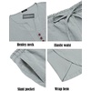 image:imageCOOFANDY Mens 2 Pieces Linen Set Henley Shirt Short Sleeve and Harem Capri Pants Wide Leg Baggy Beach Yoga Trousers OutfitsGrey