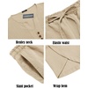image:imageCOOFANDY Mens 2 Pieces Linen Set Henley Shirt Short Sleeve and Harem Capri Pants Wide Leg Baggy Beach Yoga Trousers OutfitsKhaki