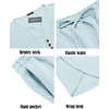 image:imageCOOFANDY Mens 2 Pieces Linen Set Henley Shirt Short Sleeve and Harem Capri Pants Wide Leg Baggy Beach Yoga Trousers OutfitsLight Blue