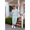 image:imageCOOFANDY Mens 2 Pieces Linen Set Henley Shirt Short Sleeve and Harem Capri Pants Wide Leg Baggy Beach Yoga Trousers OutfitsLight Blue