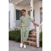 image:imageCOOFANDY Mens 2 Pieces Linen Set Henley Shirt Short Sleeve and Harem Capri Pants Wide Leg Baggy Beach Yoga Trousers OutfitsLight Green