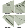 image:imageCOOFANDY Mens 2 Pieces Linen Set Henley Shirt Short Sleeve and Harem Capri Pants Wide Leg Baggy Beach Yoga Trousers OutfitsLight Green