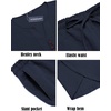image:imageCOOFANDY Mens 2 Pieces Linen Set Henley Shirt Short Sleeve and Harem Capri Pants Wide Leg Baggy Beach Yoga Trousers OutfitsNavy Blue
