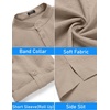 image:imageCOOFANDY Mens 2 Pieces Linen Set Henley Shirt Short Sleeve and Shorts Summer Beach Yoga Matching OutfitsKhaki