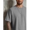 image:imageCOOFANDY Mens 2 Pieces Outfits Casual Cotton T Shirt and Shorts Set Summer Short Sleeve Waffle TracksuitsLight Grey