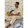 image:imageCOOFANDY Mens 2 Pieces Set Short Sleeve Casual Henley Shirts Beach Yoga Pants Summer Beach OutfitBeige