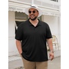image:imageCOOFANDY Mens Big and Tall Polo Shirts Golf Shirt Short Sleeve Cotton Pique T Shirts Quick DryBblack