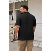 image:imageCOOFANDY Mens Big and Tall Polo Shirts Golf Shirt Short Sleeve Cotton Pique T Shirts Quick DryBblack