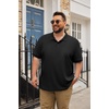 image:imageCOOFANDY Mens Big and Tall Polo Shirts Golf Shirt Short Sleeve Cotton Pique T Shirts Quick DryBblack