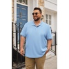 image:imageCOOFANDY Mens Big and Tall Polo Shirts Golf Shirt Short Sleeve Cotton Pique T Shirts Quick DryLight Blue