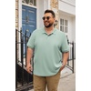 image:imageCOOFANDY Mens Big and Tall Polo Shirts Golf Shirt Short Sleeve Cotton Pique T Shirts Quick DryLight Green