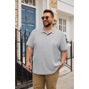 image:imageCOOFANDY Mens Big and Tall Polo Shirts Golf Shirt Short Sleeve Cotton Pique T Shirts Quick DryLight Grey