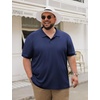 image:imageCOOFANDY Mens Big and Tall Polo Shirts Golf Shirt Short Sleeve Cotton Pique T Shirts Quick DryNavy Blue