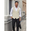 image:imageCOOFANDY Mens Business Suit Vests Slim Fit Formal Dress Waistcoat Groomsman Vest For WeddingLight Khaki
