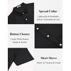 image:imageCOOFANDY Mens Casual Button Down Shirt Short Sleeve Lightweight Summer Beach Shirts Textured Linen ShirtBlack