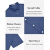 image:imageCOOFANDY Mens Casual Button Down Shirt Short Sleeve Lightweight Summer Beach Shirts Textured Linen ShirtBlue