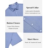 image:imageCOOFANDY Mens Casual Button Down Shirt Short Sleeve Lightweight Summer Beach Shirts Textured Linen ShirtLight Blue