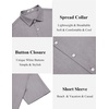 image:imageCOOFANDY Mens Casual Button Down Shirt Short Sleeve Lightweight Summer Beach Shirts Textured Linen ShirtLight Gray