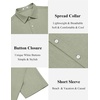 image:imageCOOFANDY Mens Casual Button Down Shirt Short Sleeve Lightweight Summer Beach Shirts Textured Linen ShirtLight Green