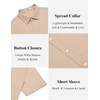 image:imageCOOFANDY Mens Casual Button Down Shirt Short Sleeve Lightweight Summer Beach Shirts Textured Linen ShirtLight Khaki