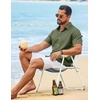 image:imageCOOFANDY Mens Casual Button Down Shirt Short Sleeve Lightweight Summer Beach Shirts Textured Linen ShirtOlive Green