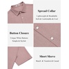 image:imageCOOFANDY Mens Casual Button Down Shirt Short Sleeve Lightweight Summer Beach Shirts Textured Linen ShirtPink