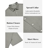image:imageCOOFANDY Mens Casual Button Down Shirt Short Sleeve Lightweight Summer Beach Shirts Textured Linen ShirtSage Green