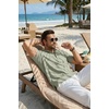 image:imageCOOFANDY Mens Casual Henley Shirt Band Collar Short Sleeve Shirt for Mens Summer Beach TShirts VacationLight Green