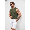 image:imageCOOFANDY Mens Casual Knitted Tank Tops Crew Neck Sleeveless Muscle T Shirts Summer Beach TopsArmy Green