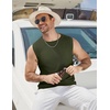 image:imageCOOFANDY Mens Casual Knitted Tank Tops Crew Neck Sleeveless Muscle T Shirts Summer Beach TopsArmy Green