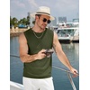 image:imageCOOFANDY Mens Casual Knitted Tank Tops Crew Neck Sleeveless Muscle T Shirts Summer Beach TopsArmy Green