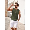 image:imageCOOFANDY Mens Casual Knitted Tank Tops Crew Neck Sleeveless Muscle T Shirts Summer Beach TopsArmy Green