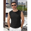image:imageCOOFANDY Mens Casual Knitted Tank Tops Crew Neck Sleeveless Muscle T Shirts Summer Beach TopsBlack