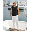 image:imageCOOFANDY Mens Casual Knitted Tank Tops Crew Neck Sleeveless Muscle T Shirts Summer Beach TopsBlack