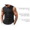 image:imageCOOFANDY Mens Casual Knitted Tank Tops Crew Neck Sleeveless Muscle T Shirts Summer Beach TopsBlack