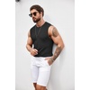 image:imageCOOFANDY Mens Casual Knitted Tank Tops Crew Neck Sleeveless Muscle T Shirts Summer Beach TopsBlack