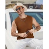 image:imageCOOFANDY Mens Casual Knitted Tank Tops Crew Neck Sleeveless Muscle T Shirts Summer Beach TopsCamel Brown