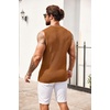 image:imageCOOFANDY Mens Casual Knitted Tank Tops Crew Neck Sleeveless Muscle T Shirts Summer Beach TopsCamel Brown