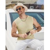 image:imageCOOFANDY Mens Casual Knitted Tank Tops Crew Neck Sleeveless Muscle T Shirts Summer Beach TopsCream