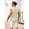 image:imageCOOFANDY Mens Casual Knitted Tank Tops Crew Neck Sleeveless Muscle T Shirts Summer Beach TopsCream