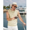 image:imageCOOFANDY Mens Casual Knitted Tank Tops Crew Neck Sleeveless Muscle T Shirts Summer Beach TopsCream
