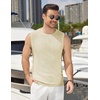 image:imageCOOFANDY Mens Casual Knitted Tank Tops Crew Neck Sleeveless Muscle T Shirts Summer Beach TopsCream