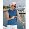 image:imageCOOFANDY Mens Casual Knitted Tank Tops Crew Neck Sleeveless Muscle T Shirts Summer Beach TopsDusty Blue