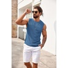 image:imageCOOFANDY Mens Casual Knitted Tank Tops Crew Neck Sleeveless Muscle T Shirts Summer Beach TopsDusty Blue