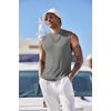 image:imageCOOFANDY Mens Casual Knitted Tank Tops Crew Neck Sleeveless Muscle T Shirts Summer Beach TopsHeather Gray