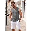 image:imageCOOFANDY Mens Casual Knitted Tank Tops Crew Neck Sleeveless Muscle T Shirts Summer Beach TopsHeather Gray