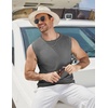 image:imageCOOFANDY Mens Casual Knitted Tank Tops Crew Neck Sleeveless Muscle T Shirts Summer Beach TopsHeather Gray